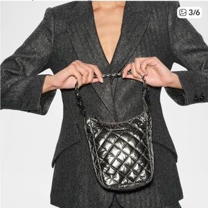 MZ WALLACE CROSBY GO Quilted Pewter Crossbody Bag